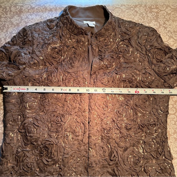 Chico’s ~Rose Sequin Jacket in Texas Taupe - Picture 6 of 9